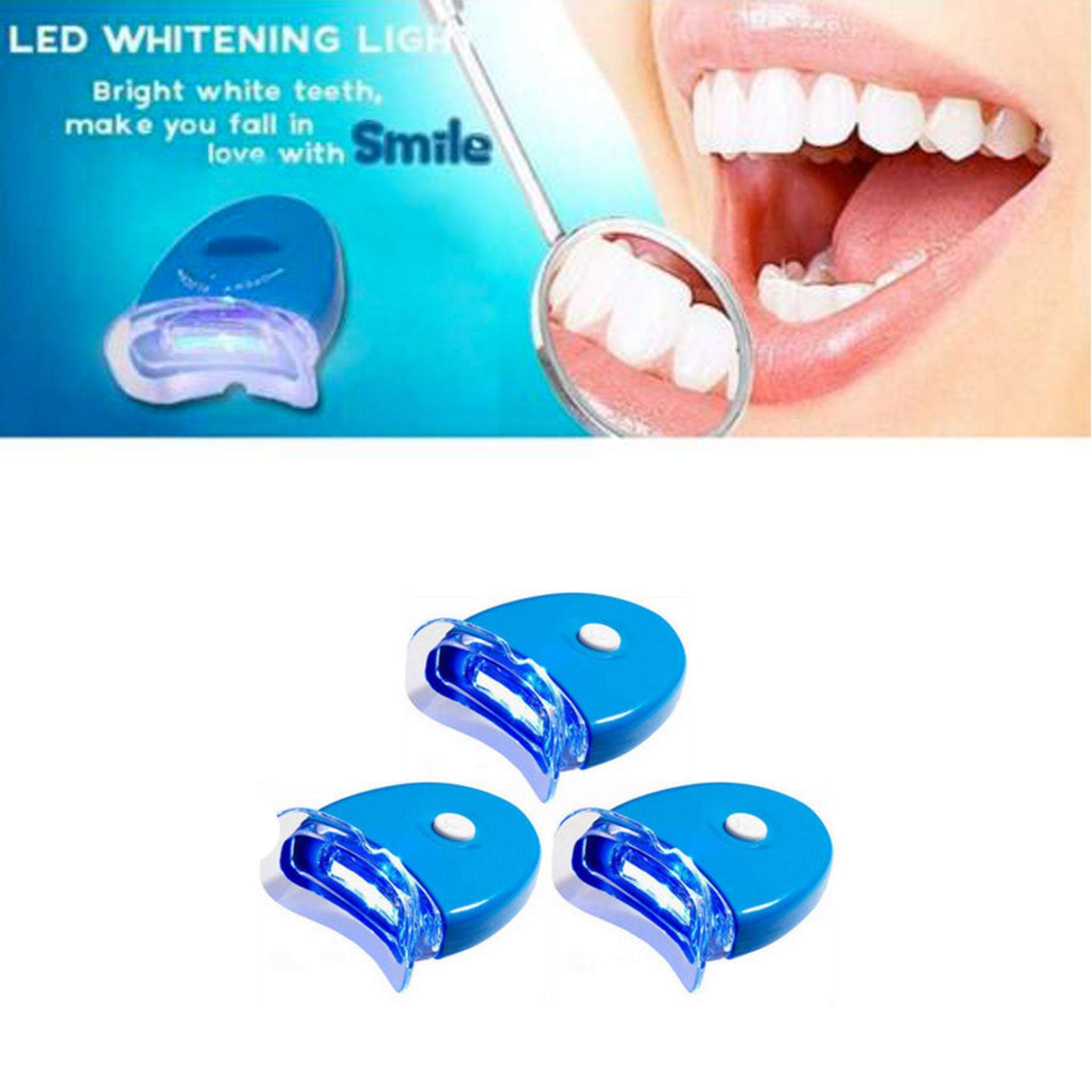 Dental Teeth Tooth Whitening LED Blue Light Lamp BATTERIES INCLUDED