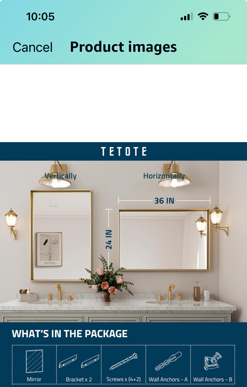 TETOTE Brushed Gold Bathroom Mirror 24 x 36 Inch Rectangle Gold Metal Framed Bathroom Vanity Mirror, Modern Farmhouse Rectangular Brass Frame Large Wa - Selzalot