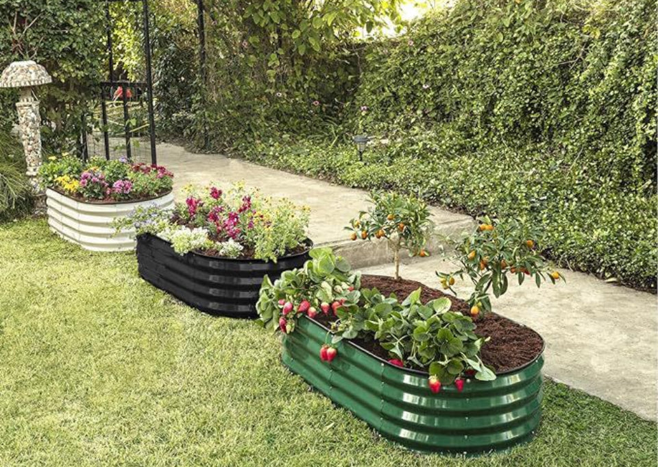 Galvanized Raised Garden Beds Outdoor // 4×2×1 ft (2-Pack) Planter Raised Beds for Gardening, Vegetables, Flowers // Large Metal Garden Box (Black) // - Selzalot