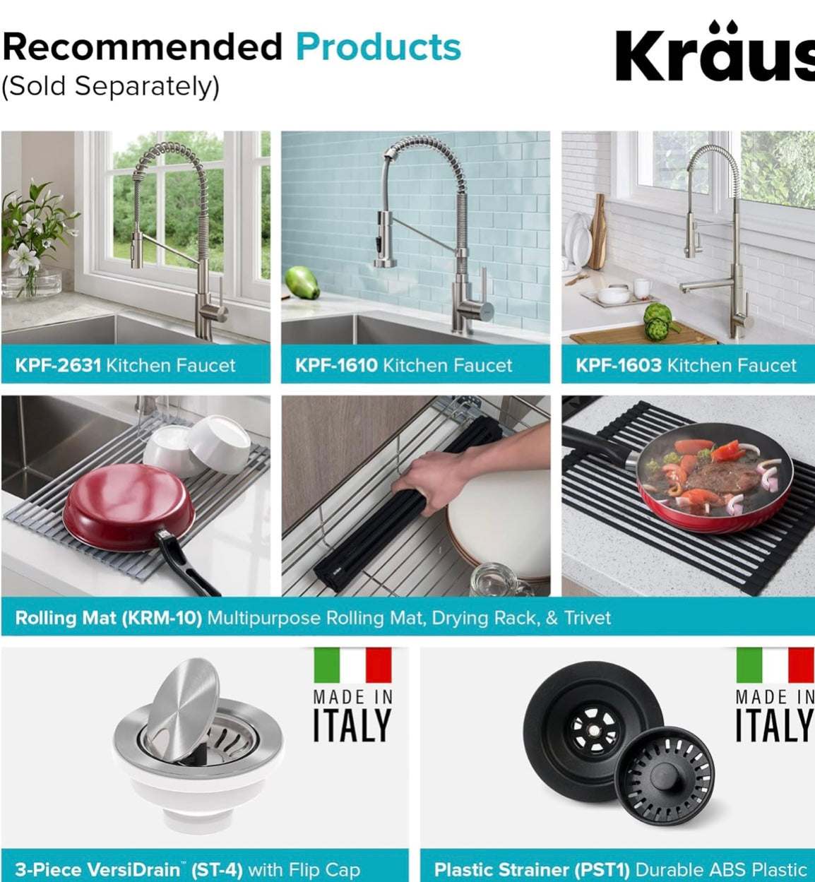 KRAUS Quarza 24-inch Drop-In/Undermount Single Bowl Granite Kitchen Sink in Black Onyx, KGD-410B