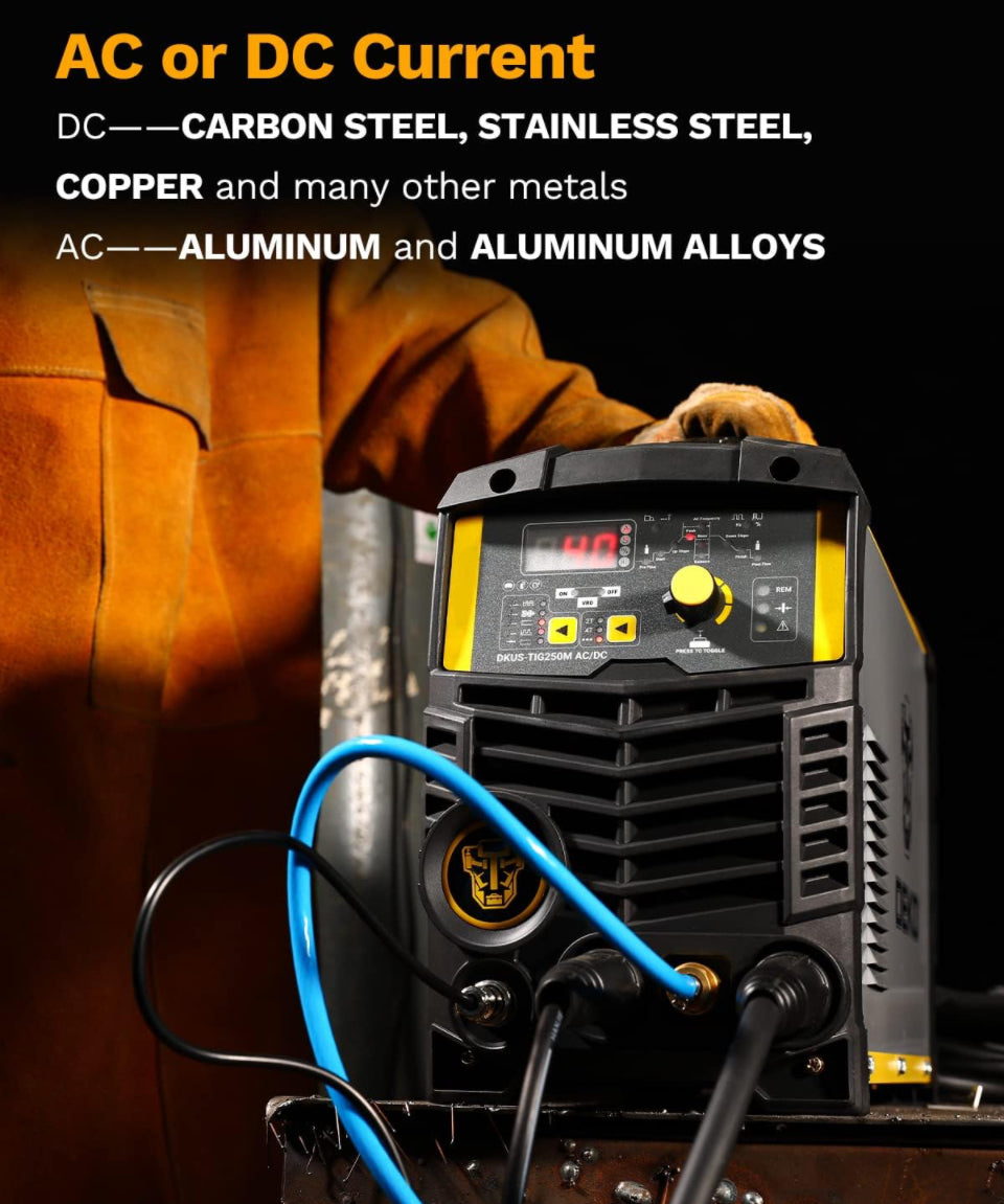 DEKO AC/DC Inverter TIG/MMA Welder,250A Fully Digital Welding Machine with Foot Pedal,IGBT,VRD Function for Carbon Steel,Stainless Steel,Copper,Aluminum and Aluminum Alloys…