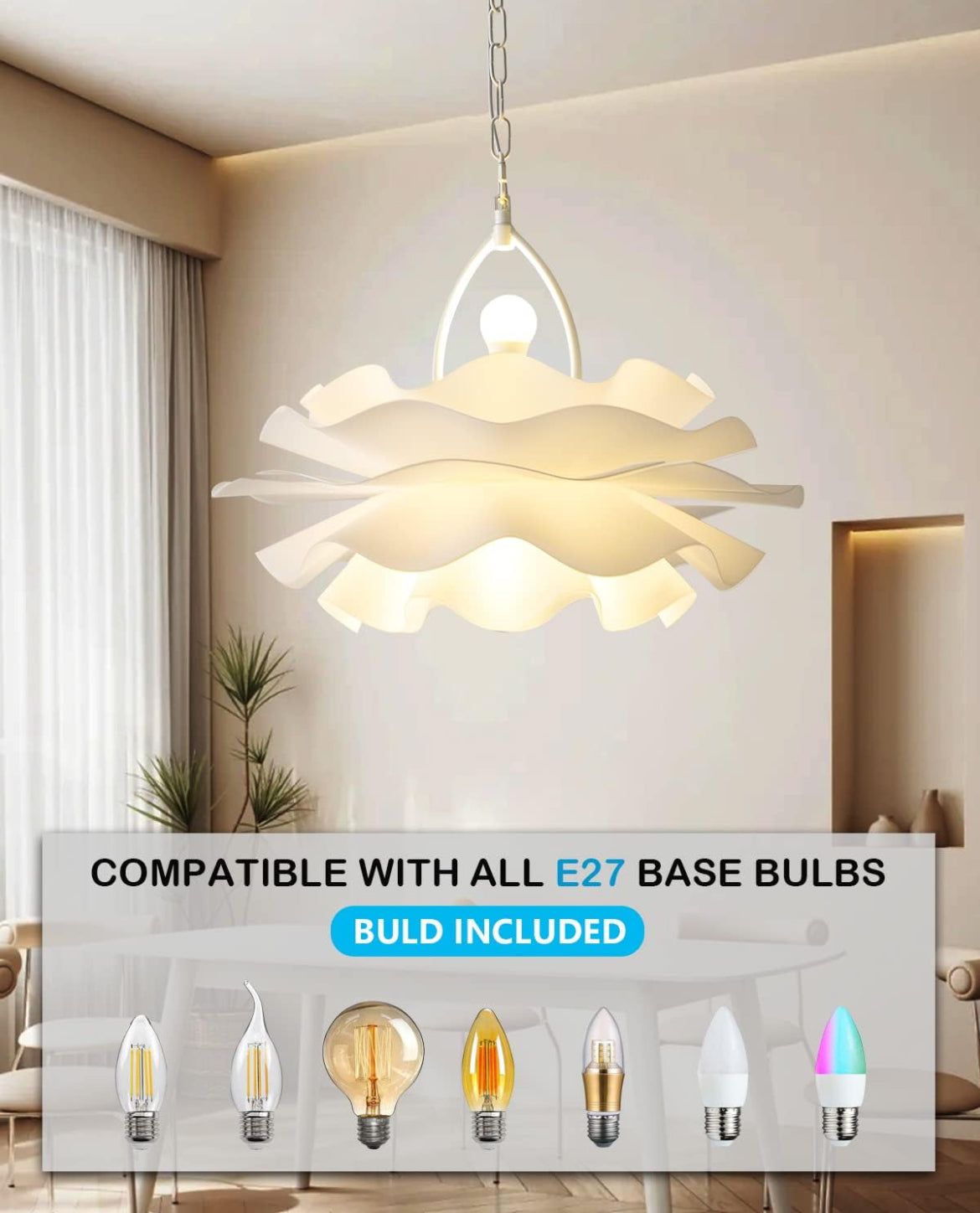 Chandeliers for Dining Room Lighting Fixtures Hanging,2-Light Romantic Modern Chandelier, Acrylic Flower Shape Chandeliers for Bedroom,Hallway, Living Room, Foyer, Office, Bar,Island Lights - Selzalot