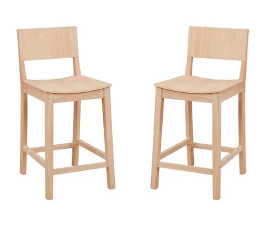 LINON HOME DECOR - DEVIN COUNTER STOOL UNFINISHED (SET OF 2) - CS279UNF02KD - Selzalot