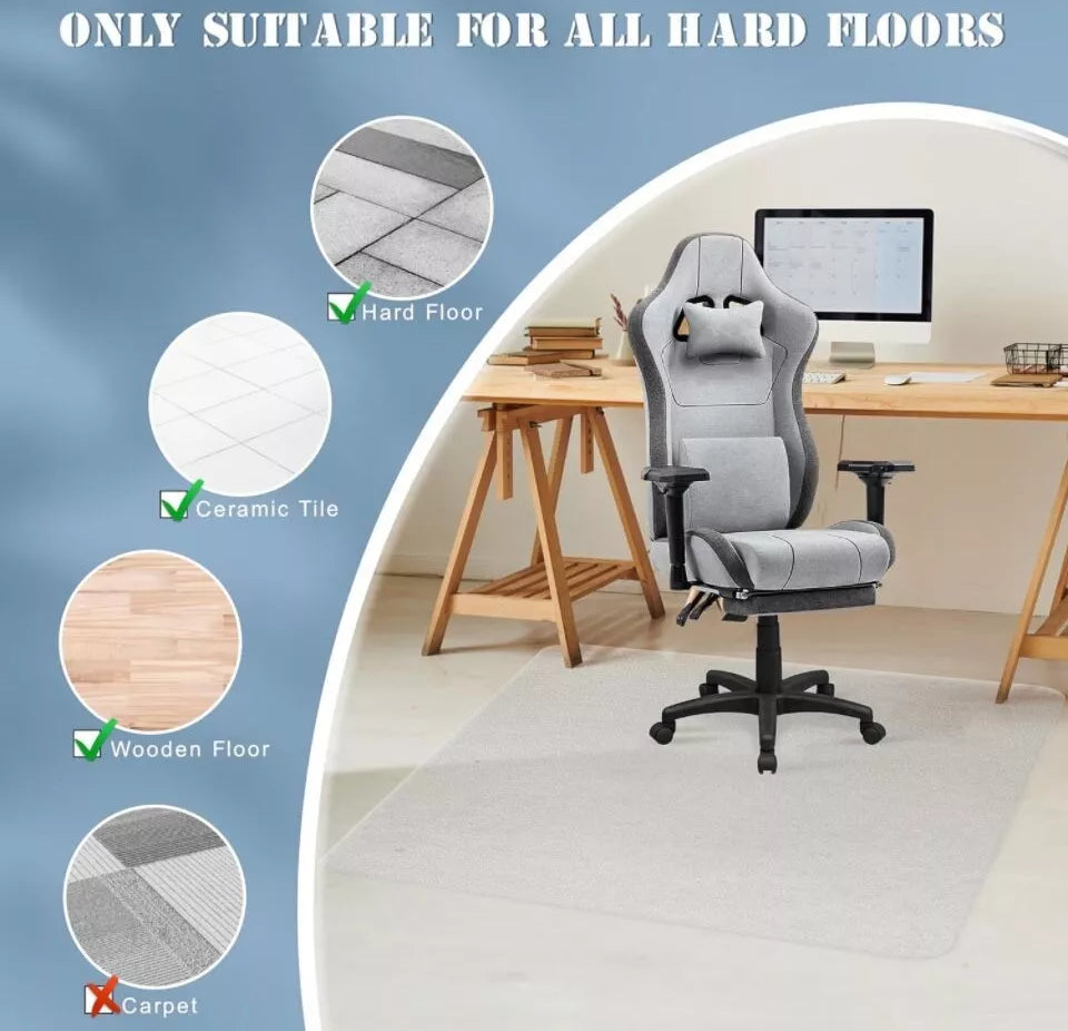 Office Chair Mat for Hardwood Floor, 48"x48" Extra Large Desk Chair Mat for Hard Floor & Tile Floor, Heavy Duty Floor Protector for Home, Office, Kitchen - Selzalot
