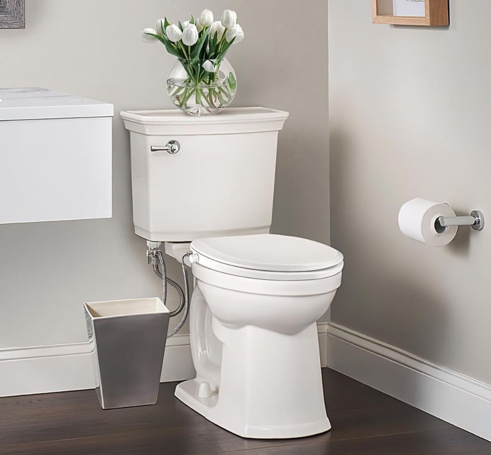 Open Box Elongated Bidet Toilet Seat with Quiet-Close, Non-Electric Bidet Toilet Seat with Self Cleaning Dual Nozzles