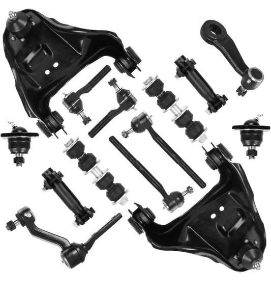 AEagle Front Upper Control Arms w/Ball Joints + Sway Bars + Tie Rods for Chevy Blazer 98-05, GMC Sonoma 98-04, Jimmy 98-01, Oldsmobile Bravada 99-01,