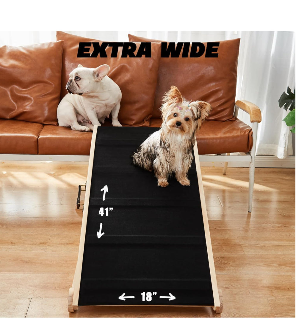 Woohoo Dog Ramp for Bed- 18" Extra Wide - Non-Slip Rubber Surface - Selzalot
