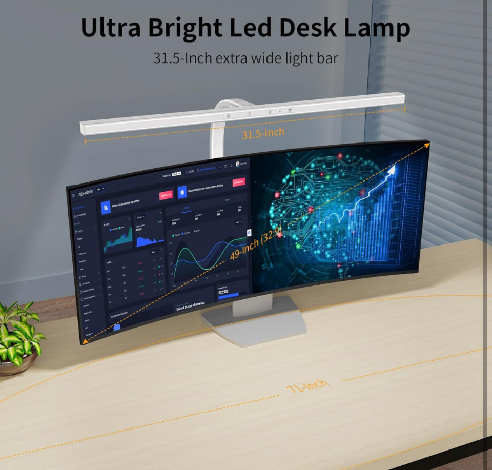 EppieBasic LED Desk Lamp, 24W Architect Clamp Task Table Lamp, Office Desk Lamp Super Bright Extra Wide Area Drafting Work Light,6 Color Modes and Ste