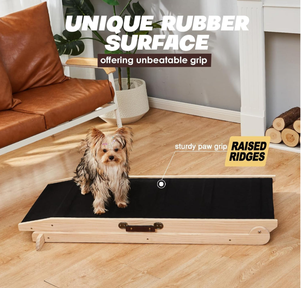 Woohoo Dog Ramp for Bed- 18" Extra Wide - Non-Slip Rubber Surface - Selzalot