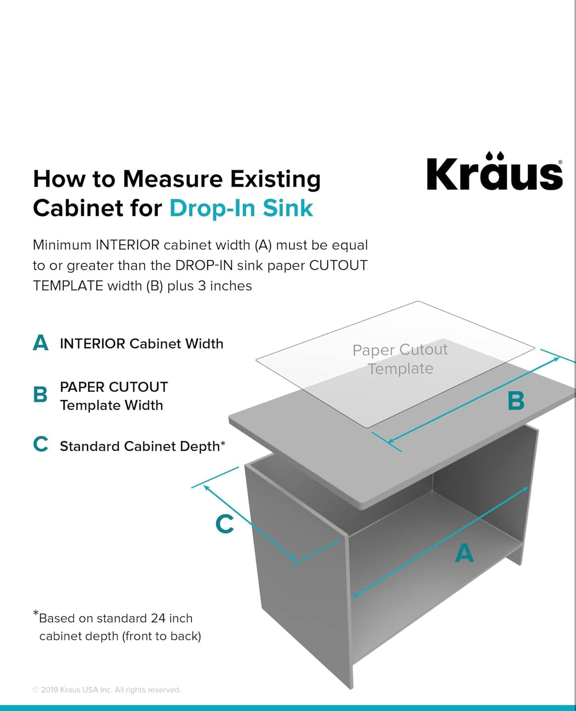 KRAUS Quarza 24-inch Drop-In/Undermount Single Bowl Granite Kitchen Sink in Black Onyx, KGD-410B