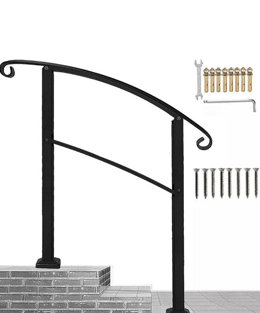 Handrails for Outdoor Steps,3 Step Handrail Fits 1 to 3 Steps Mattle Wrought It’sz - Selzalot