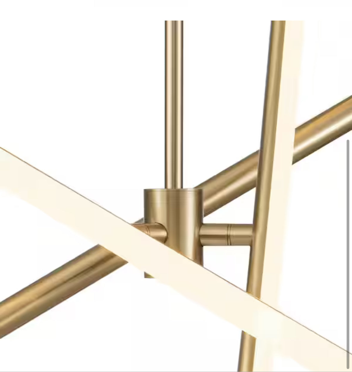 HUOKU 40-Watt 3-Light Dimmable Integrated LED Aged Brass Sputnik, Tubed Linear, Cylinder Chandelier for Dining Room