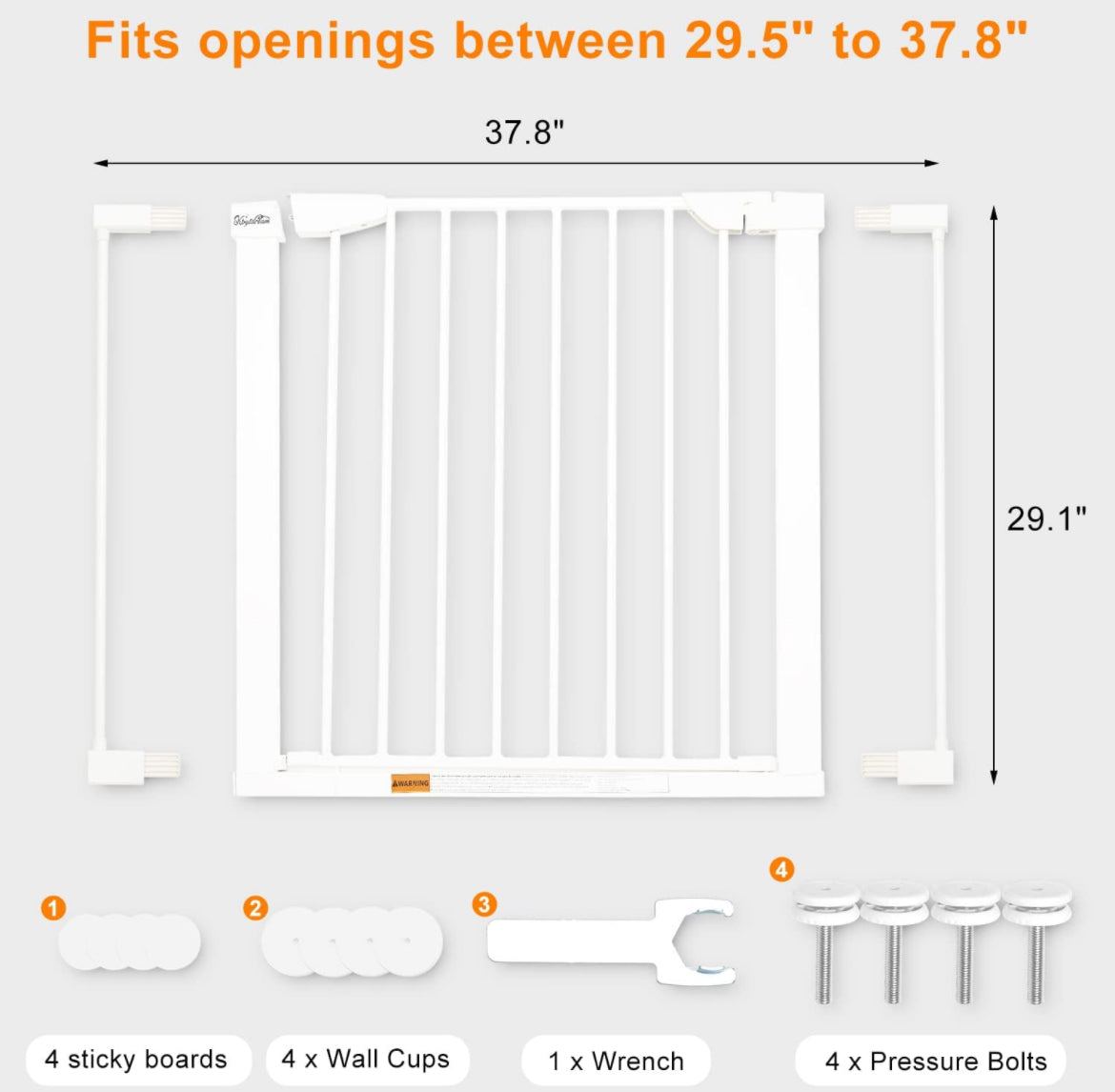 KBYTDREAM 29.5 to 37.8 "Extra Wide Walk Through Pet Gate, Auto Close Safety - Selzalot