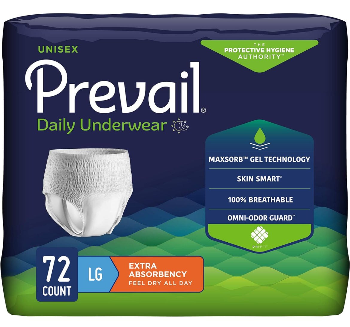 Prevail Daily Protective Underwear Unisex  Underwear 72 Count - Selzalot