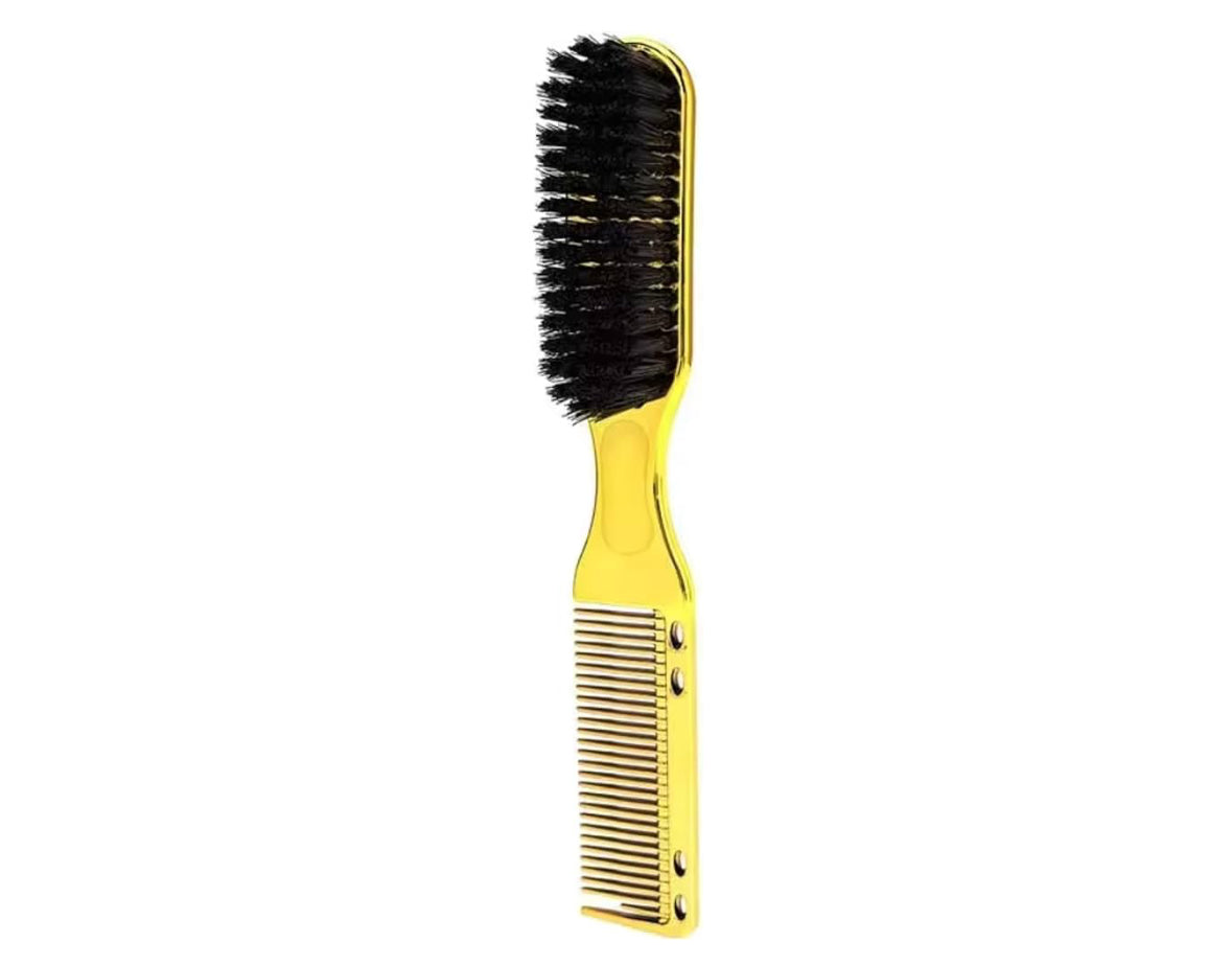 Double-Sided Beard Brush & Beard Comb Barber Brush for Grooming Beard Non-Slip & Sturdy Bristle Brush for Clean Cuts Professional Barber Comb for Beard & Hair Edge Control Brush Barber Accessories