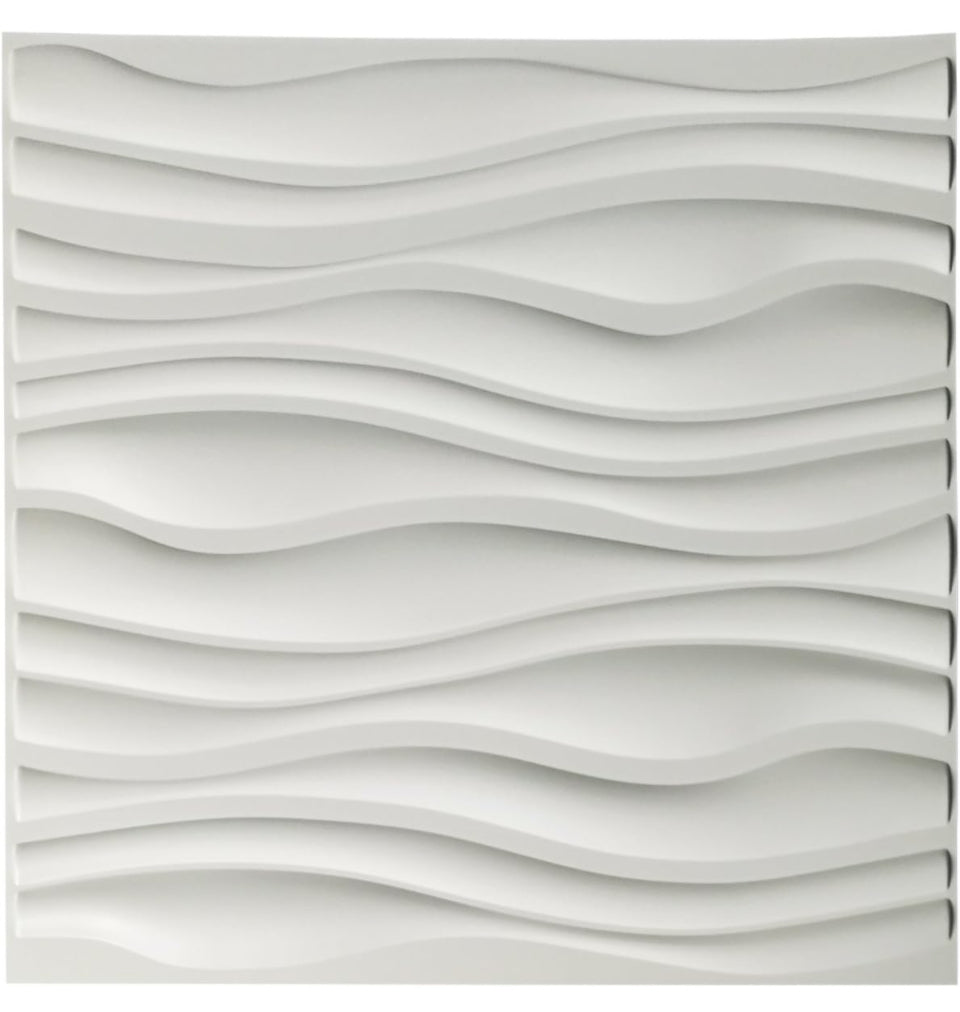 Art3d PVC Wave Board Textured 3D Wall Panels, White, 19.7" x 19.7" (12 Pack)