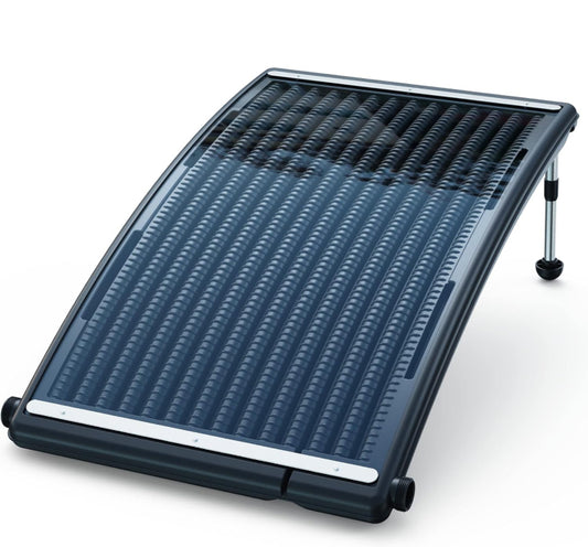 YiViKPE Curve Solar Pool Heater, Made for Above-Ground and Inground Pools, Includes Two Hoses & Clamps, Two Adapters