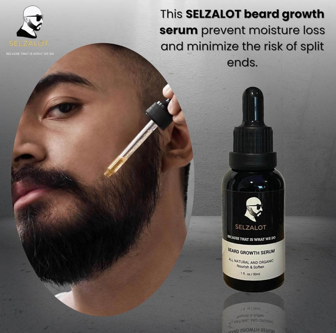 SELZALOT Beard Growth Kit Facial Hairs Men's Grooming Set 7 Pieces Beard Products with Oil, Serum, Balm, Shampoo, Comb, Brush and Hand Beard Care Kit for Men Men Self Care - Selzalot