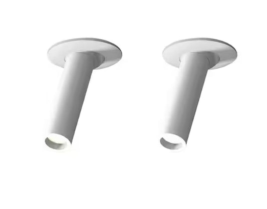 HUOKU Parroco White Integrated LED Fixed Track Gimbal Head (2 Piece of 1-Pack)