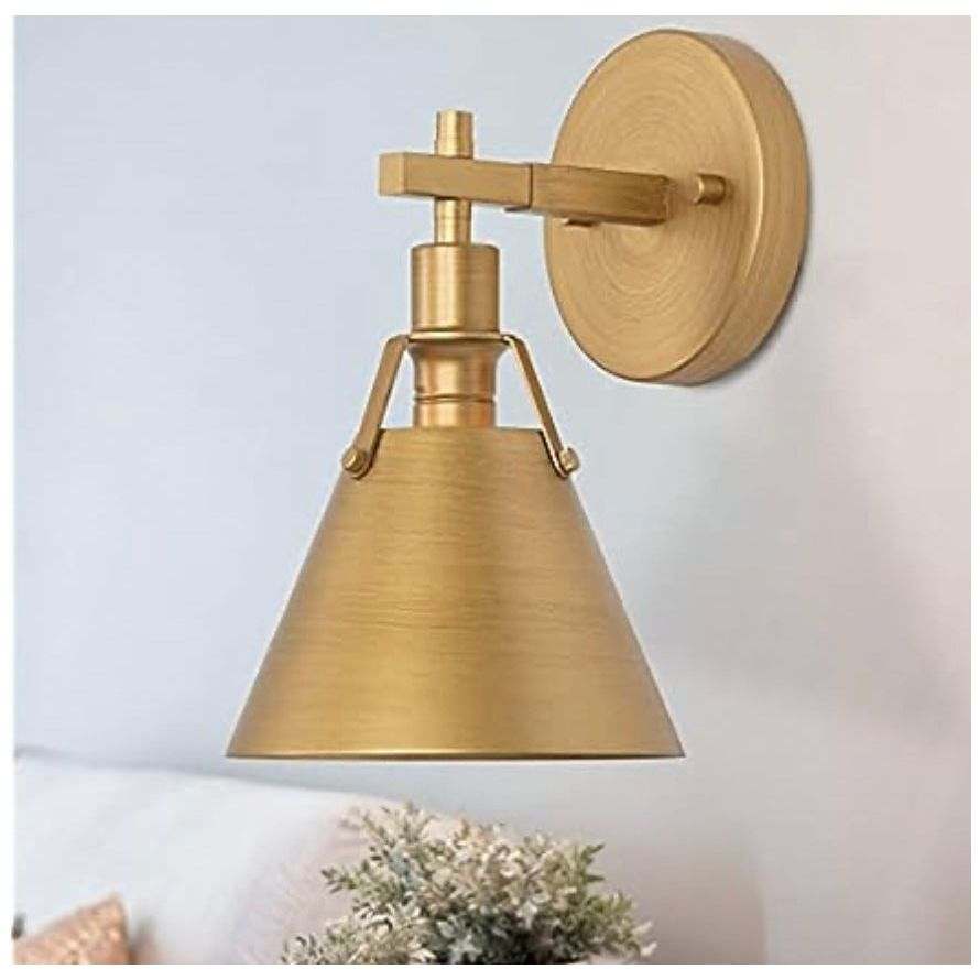 Gepow Gold Wall Sconce Antique Light Fixture For Bedroom Bathroom - Selzalot