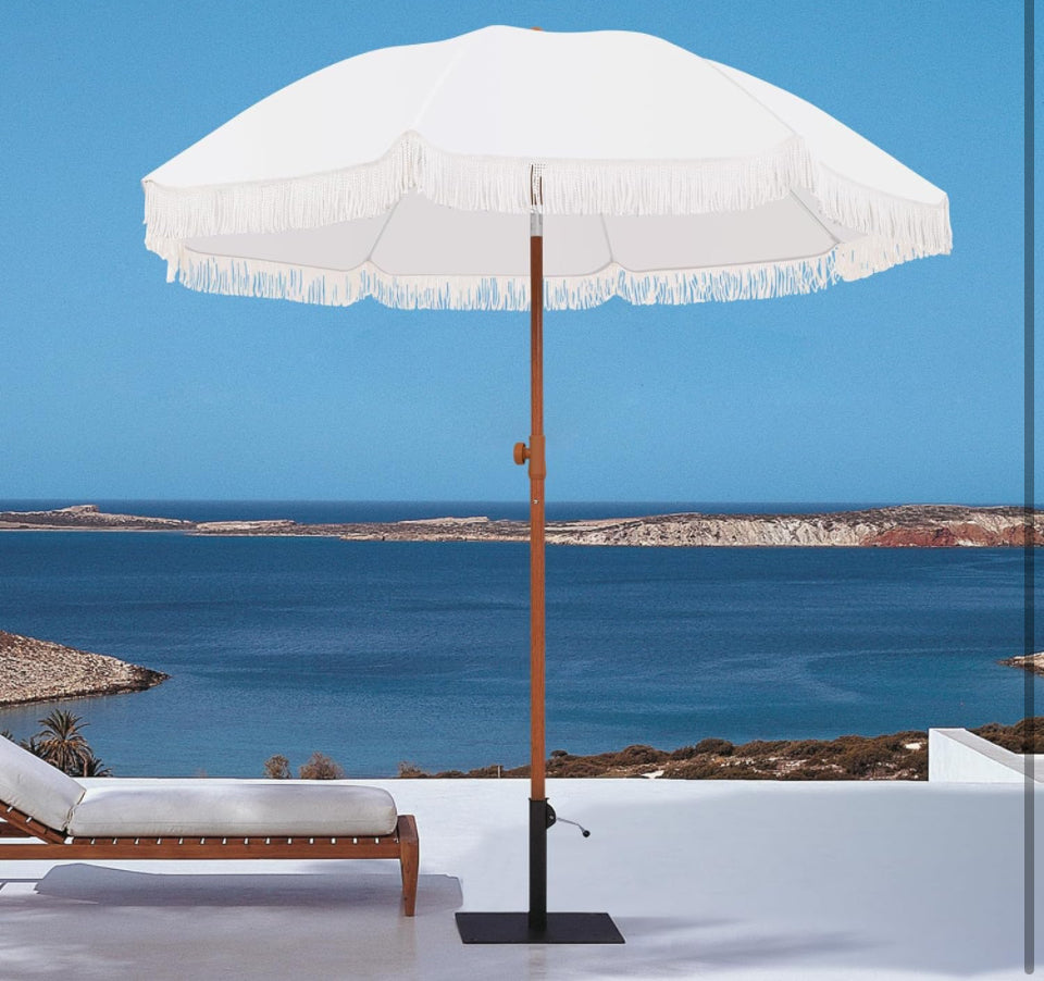 Kbrellaoutlets Patio Umbrella with UPF 50+ Protection, 8 Ribs, Push Button Tilt - Versatile Outdoor Shade for Garden, Courtyard, and Beach