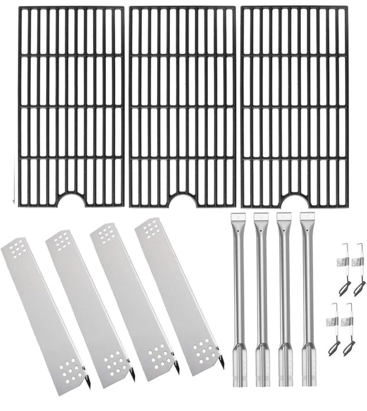 BBQration Replacement Kit for Kitchen Aid 720-0745 740-0780 720-0745B 720-0745A 720-0745D,Cast Iron Cooking Grates, Burners and Heat Plates for Kitche