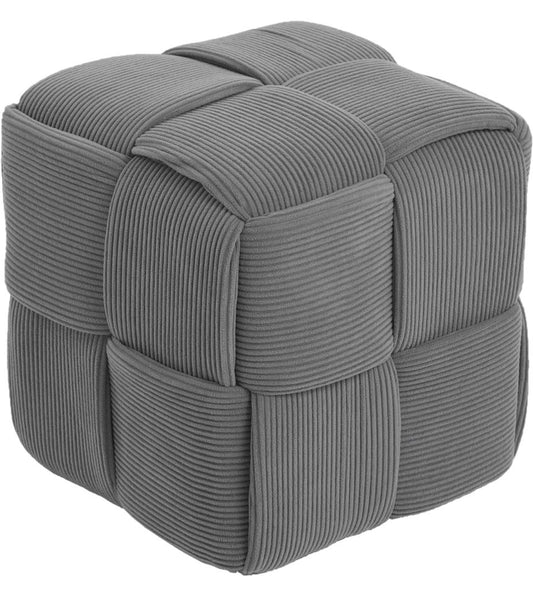 Cmishe Ottoman Foot Rest Soft and Comfortable Ottoman Square Corduroy Woven Design Sofa Stool