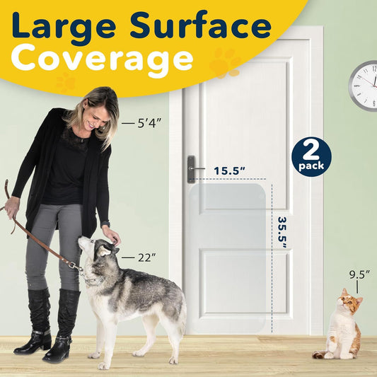 PROTECTO Door Protector from Dog Scratching, 2Pack Cat Dog Scratch Door Protector, 35.5x15.5 Dog Door Scratch Protector for Indoors Outdoors, Easy Ins - Selzalot
