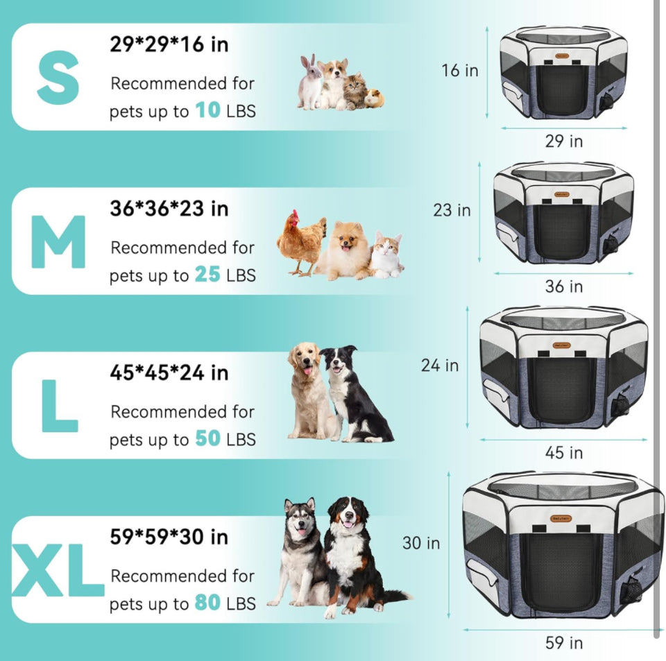 Seiyierr Pet Playpen Cat Playpen, Foldable Cat Playpen for Indoor Cats, Collapsible Crate Kennel Playpen, Kitten Playpen Cat Tent Indoor Outdoor, Pet