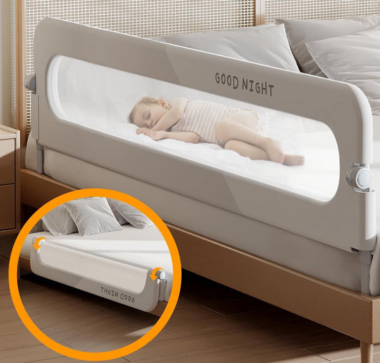 strenkitech 4.2★★★ ★★ Foldable Toddler Bed Rails - Kids Guard Bumper for Crib Safe Bed Side Rail for Twin Queen King Full Size Beds (59inch) - Selzalot