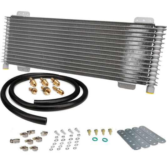 PEIYAOTCO 40K Transmission Oil Cooler Kit LPD47391 GVW Max Low Pressure Drop Trans Cooler For Heavy DutyW/Boxu With Mounting Hardware Advanced Cooling - Selzalot