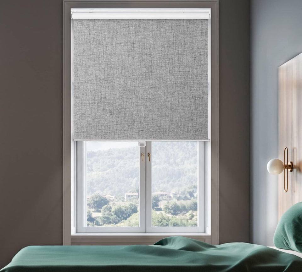 GENIMO 100% Blackout Roller Window Shades, Window Blinds Cordless with Thermal Insulated, UV Protection Fabric, Mini French Door Blinds for Home, Office - Selzalot