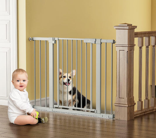 BabyBond Dog Gate for The House 27-43", BabyBond Baby Gate for Stairs, Extra Wide Baby Gates for Doorway, Auto Close Safety Pet Gate, with Extenders a - Selzalot