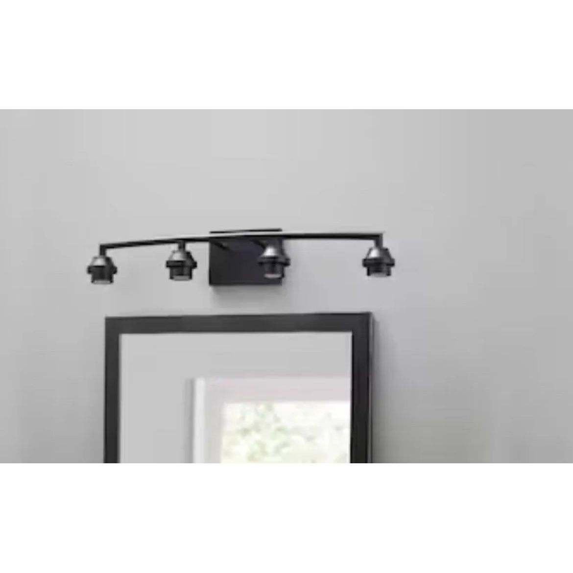 Style Selections 26.75-in 4-Light Black Transitional Vanity Light - Selzalot