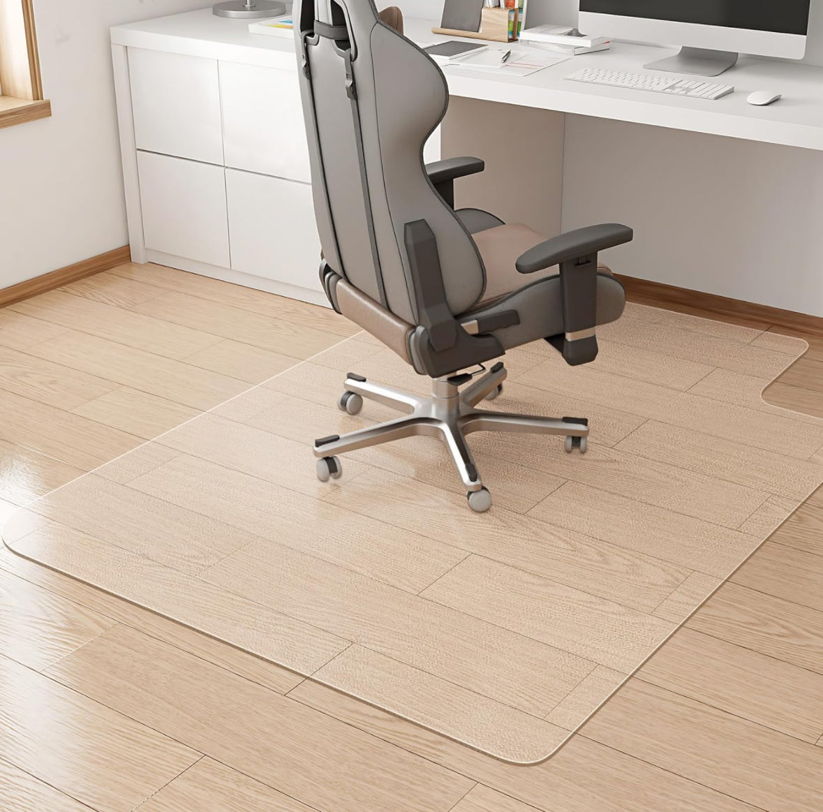 KMAT Office Chair Mat, Easy Glide Hard Wood Tile Floor Mats, Chair Mat for Hardwood Floor, Clear Desk Chair Mat for Home Office Rolling Chair, Heavy D