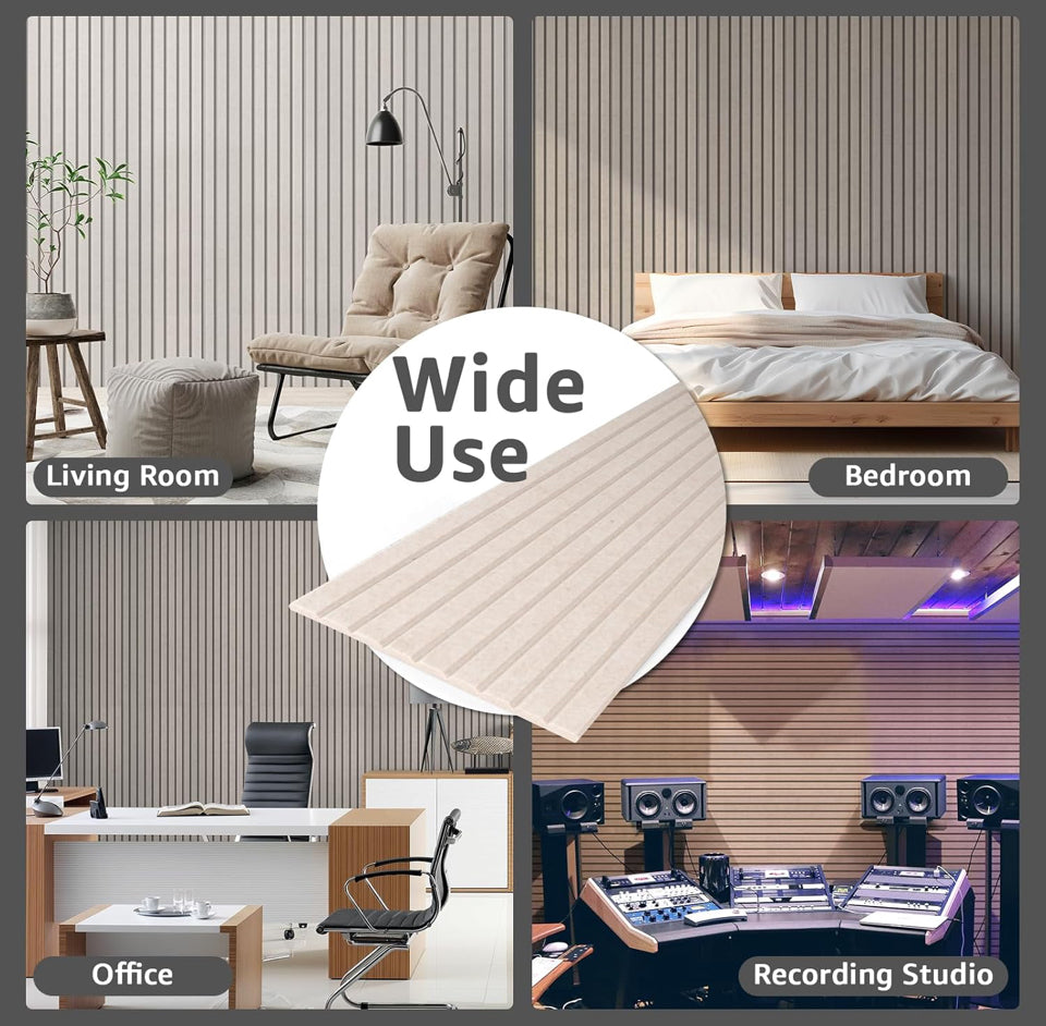 Open Box Art3dwallpanels 10 Pack Acoustic Panels, 48" X 12" X 0.35" Soundproof Wall Panels, Self Adhesive High Density Sound Absorbing Acoustic Treatm