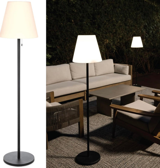 Nocturne Outdoor Solar Floor Lamp with Bluetooth Speaker | 100% Solar Powered | Fully Weatherproof | Patios, Decks, Outdoor Spaces | Cricket 2.0 (Ligh - Selzalot