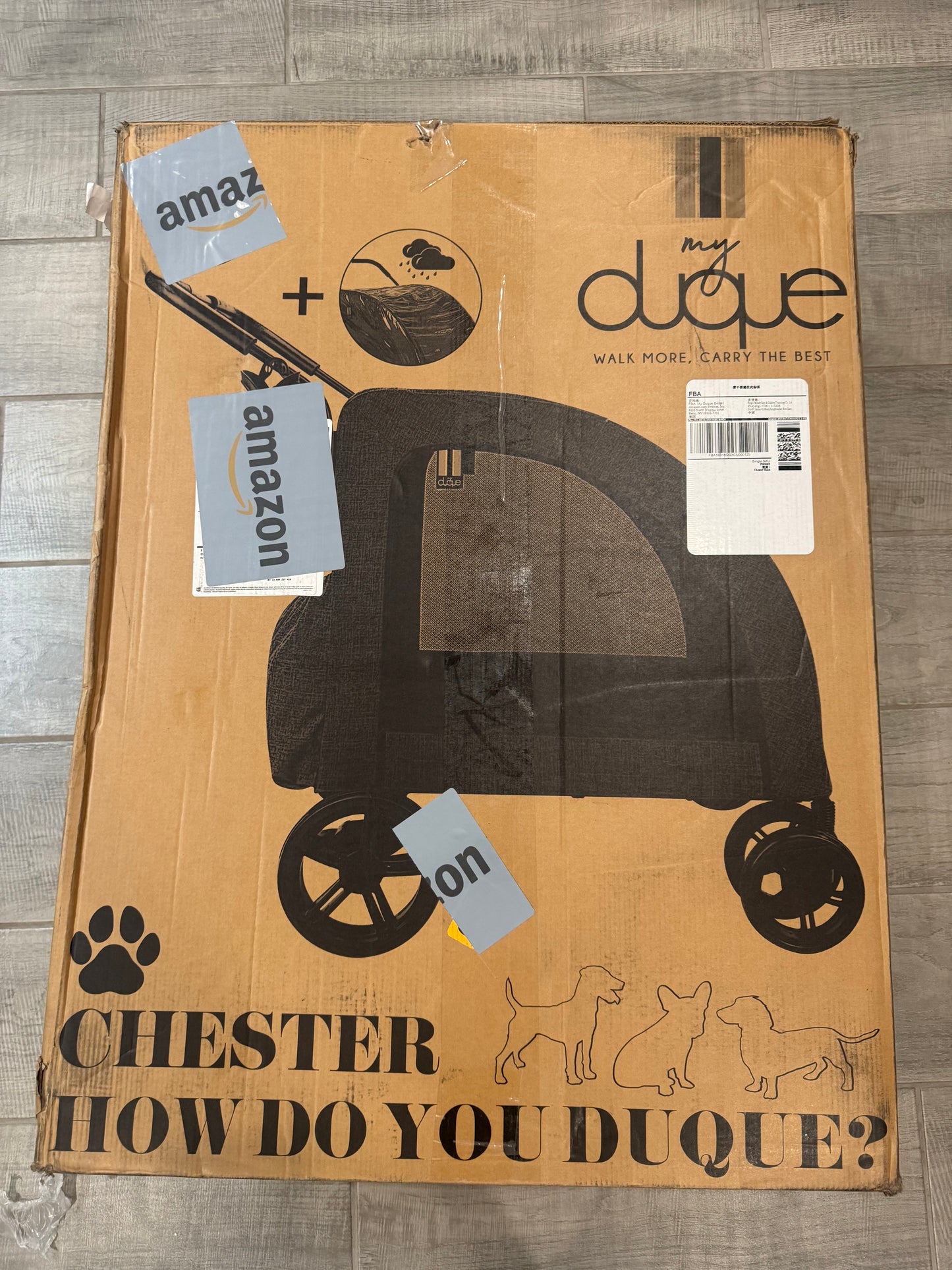 XXL Wide Pet Stroller Chester - Large Dog Buggy, pet Buggy, Spacious, Travel pet Pushchair, pet pram, Folding, incl. raincover, cupholder, La