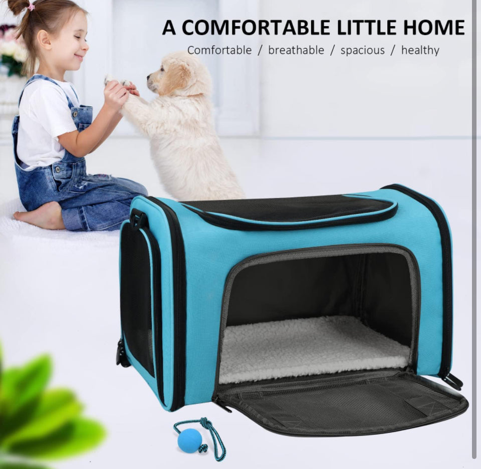 Henkelion Large Cat Carriers Dog Carrier Pet Carrier for Large Cats Dogs Puppies up to 25Lbs, Big Dog Carrier Soft Sided, Collapsible Travel Puppy Car