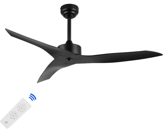 JONATHAN Y JYL9715A Aldrin 50" Mobile-App/Remote-Controlled, 6-Speed Razor Ceiling Fan, Modern, Contemporary, Minimalist, Industrial, Coastal for Bedr