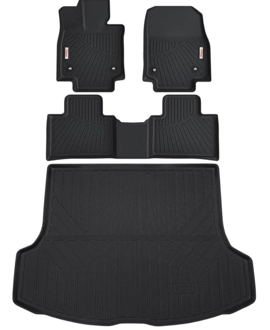 TESSON Black Floor Mats 2 Row Liners Set & Cargo Liners Custom Fit for 2023 2024 Lexus RX350/RX350h/RX500h(RX All Models),All Weather Waterproof TPE R - Selzalot