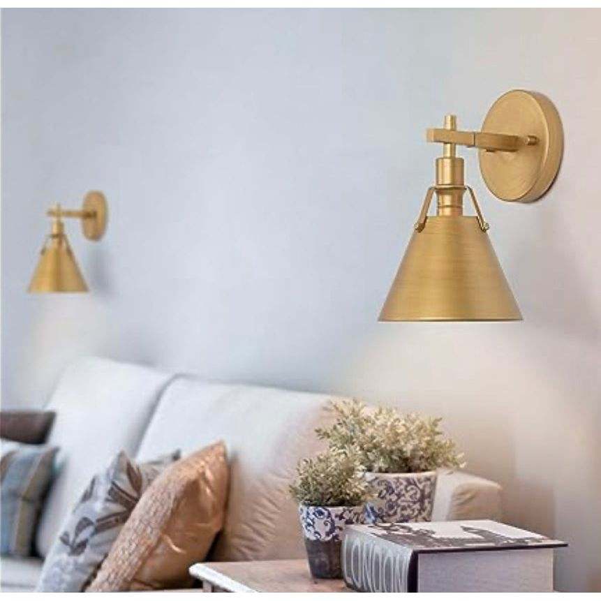 Gepow Gold Wall Sconce Antique Light Fixture For Bedroom Bathroom - Selzalot