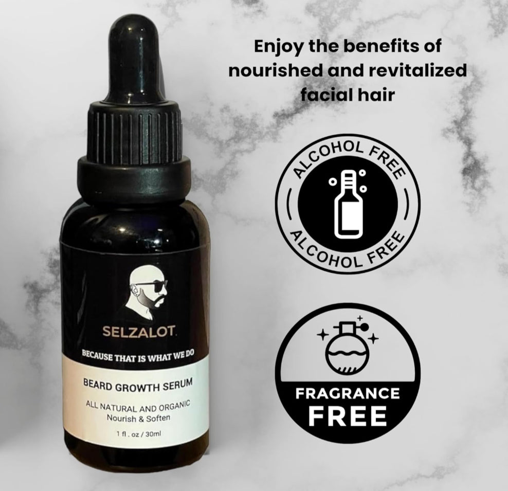 Beard Growth Oil Serum for Men All Natural and Organic Bread Grooming Oil For Men Unscented Facial Hair Serum For Beard Gifts Ideas For Him Self Care Products – 30ml - Selzalot