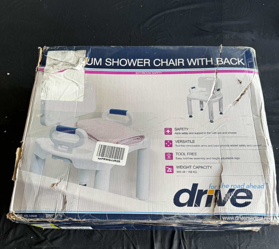 Drive Medical RTL12505 Shower Chair with Back and Arms - Selzalot