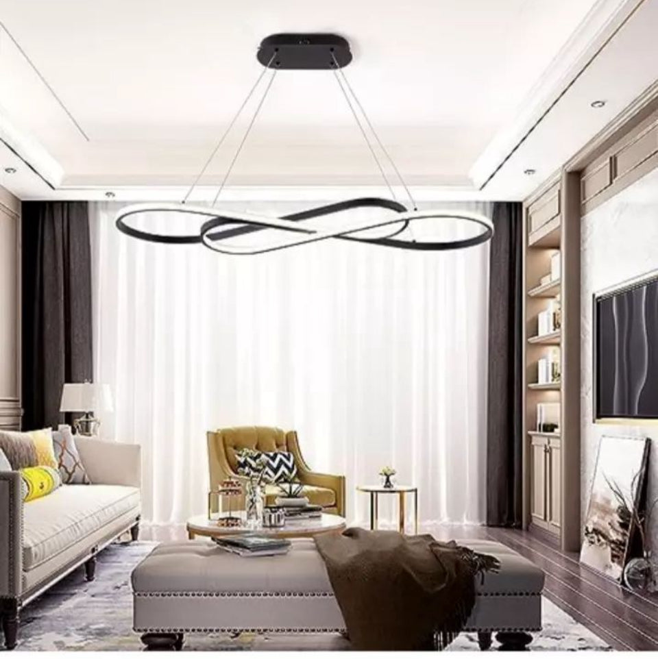 Open Box LikFLyer Led Pendant Light, Modern Chandelier,Dimmable Black Led Chandelier