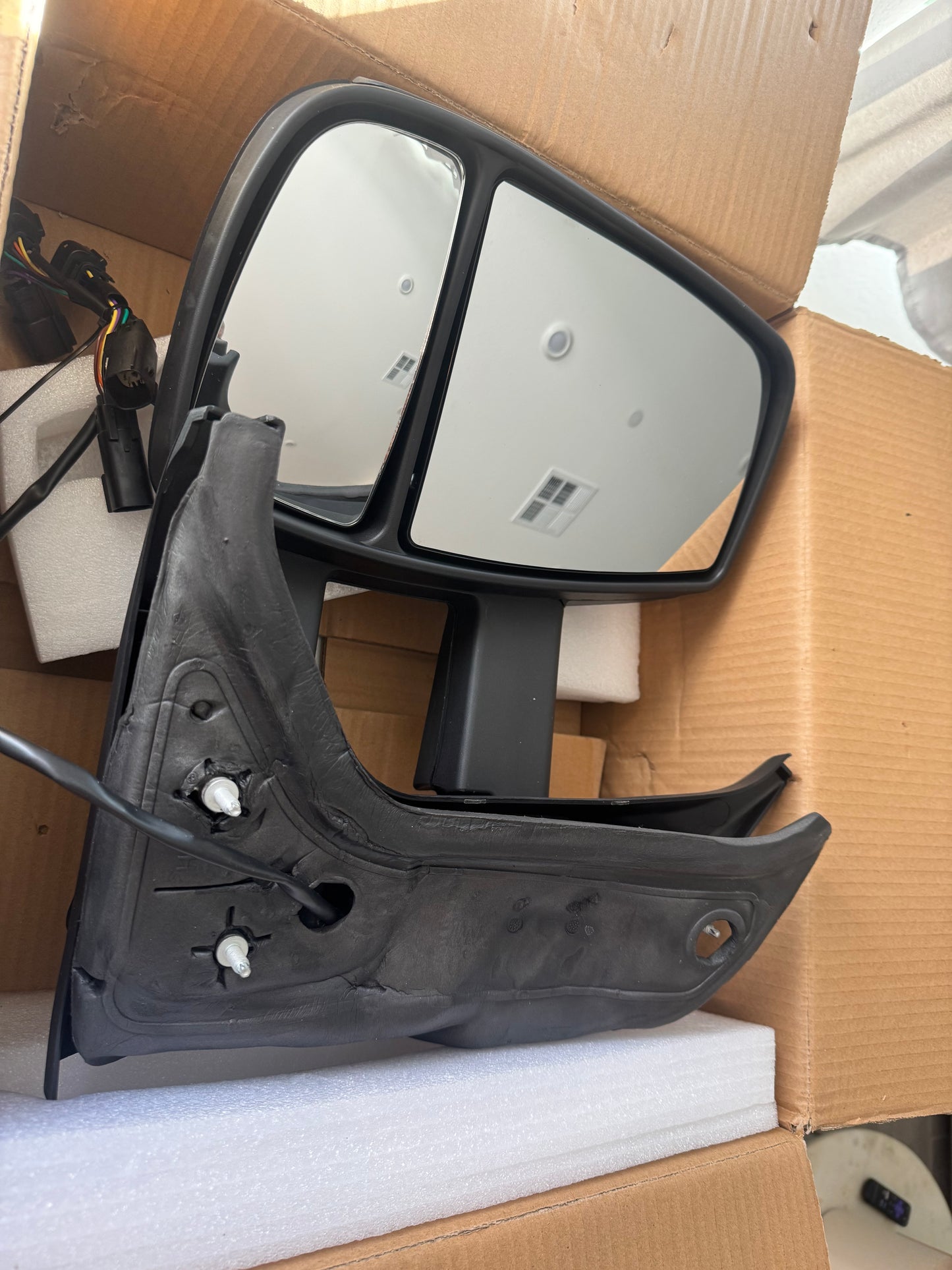 Replacement Driver Left Side Mirror Long Extension View Tow Mirror Power No Heated without Signal Light Indicator Ford Transit 150 250 350