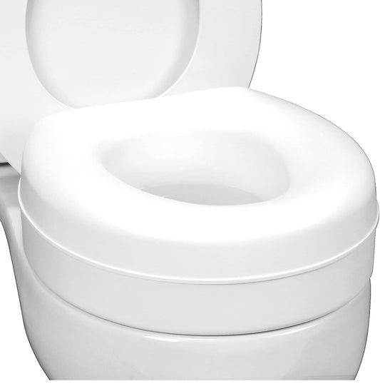 HealthSmart Raised Toilet Seat Riser That Fits Most Standard (Round) Toilet Bowls for Enhanced Comfort and Elevation with Slip Resistant Pads, FSA HSA