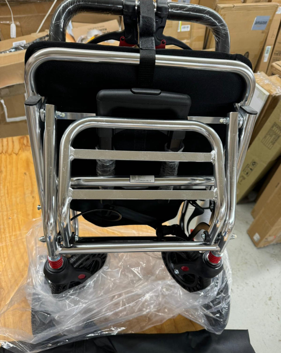 Ultra-Light Transport Wheelchair - Folding Portable Wheelchair with Hand Brake - Trolleys for Elderly Aircraft Travel with Bag - Selzalot