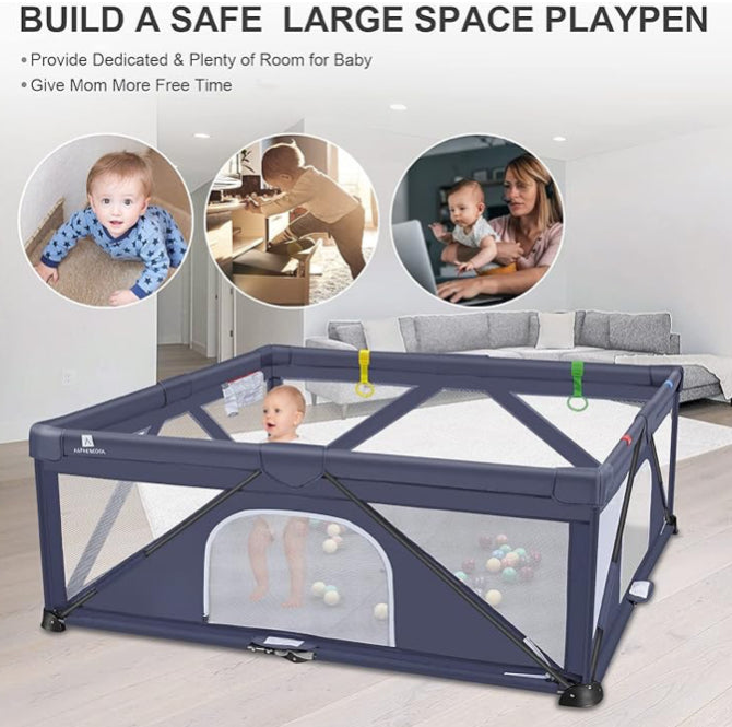 Foldable Baby Gate Playpen, 71"x71"(35 sq. ft Space), Extra Large Playards for Toddler, Kids Activity Center for Home Travel - Selzalot
