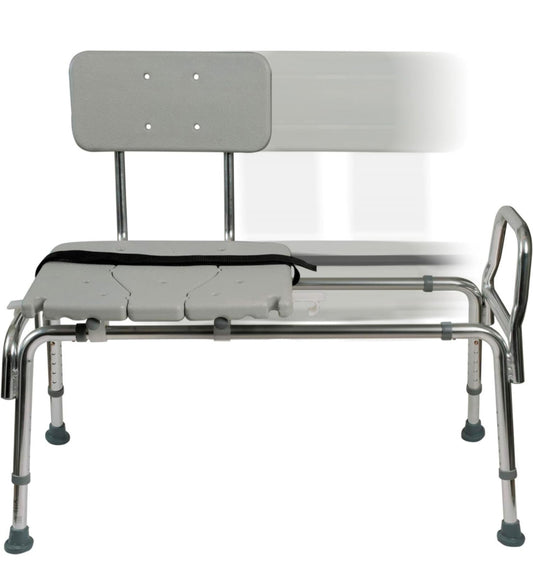 DMI Tub Transfer Bench and Shower Chair with Non Slip Aluminum Body, FSA Eligible, Adjustable Seat Height and Cut Out Access, Holds Weight up to 400 L - Selzalot